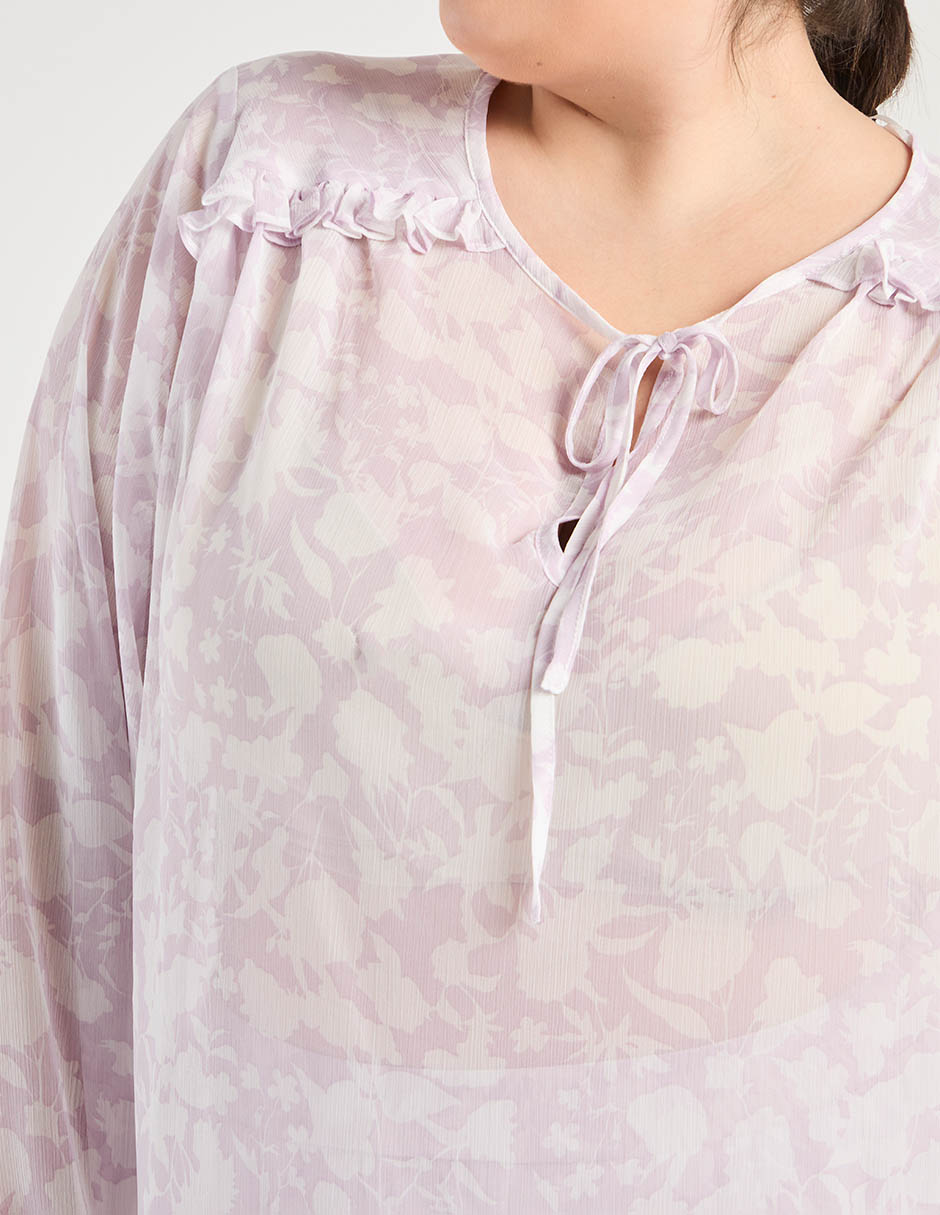 Blusa Contempo Plus manga larga para mujer 4