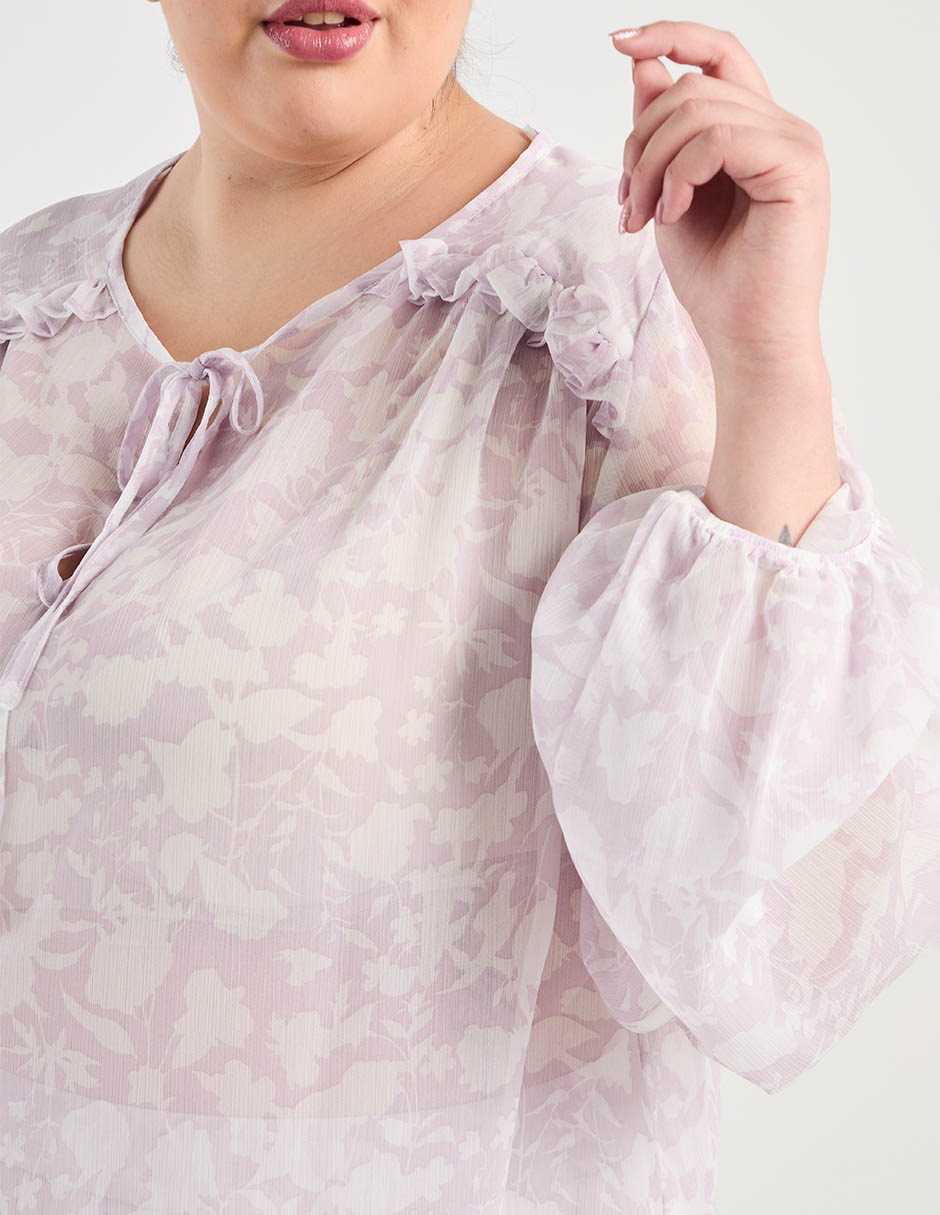 Blusa Contempo Plus manga larga para mujer 5