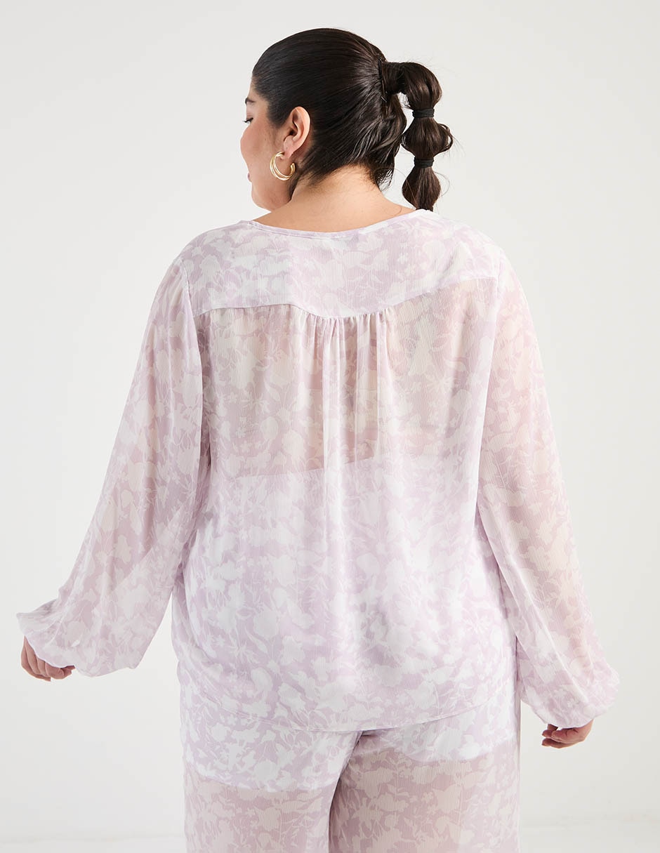 Blusa Contempo Plus manga larga para mujer 6