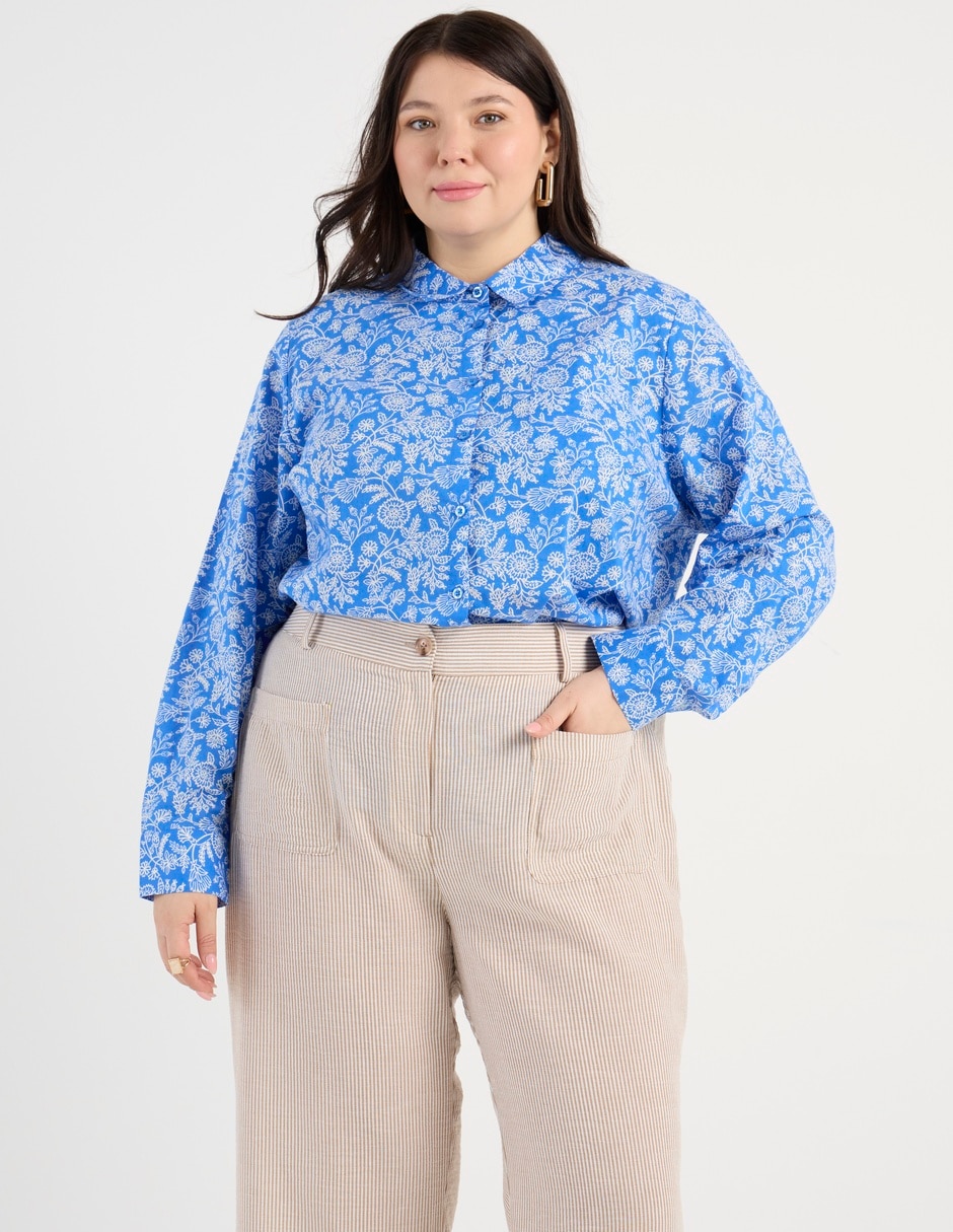 Blusa camisera manga larga para mujer Blusa camisera manga larga para mujer