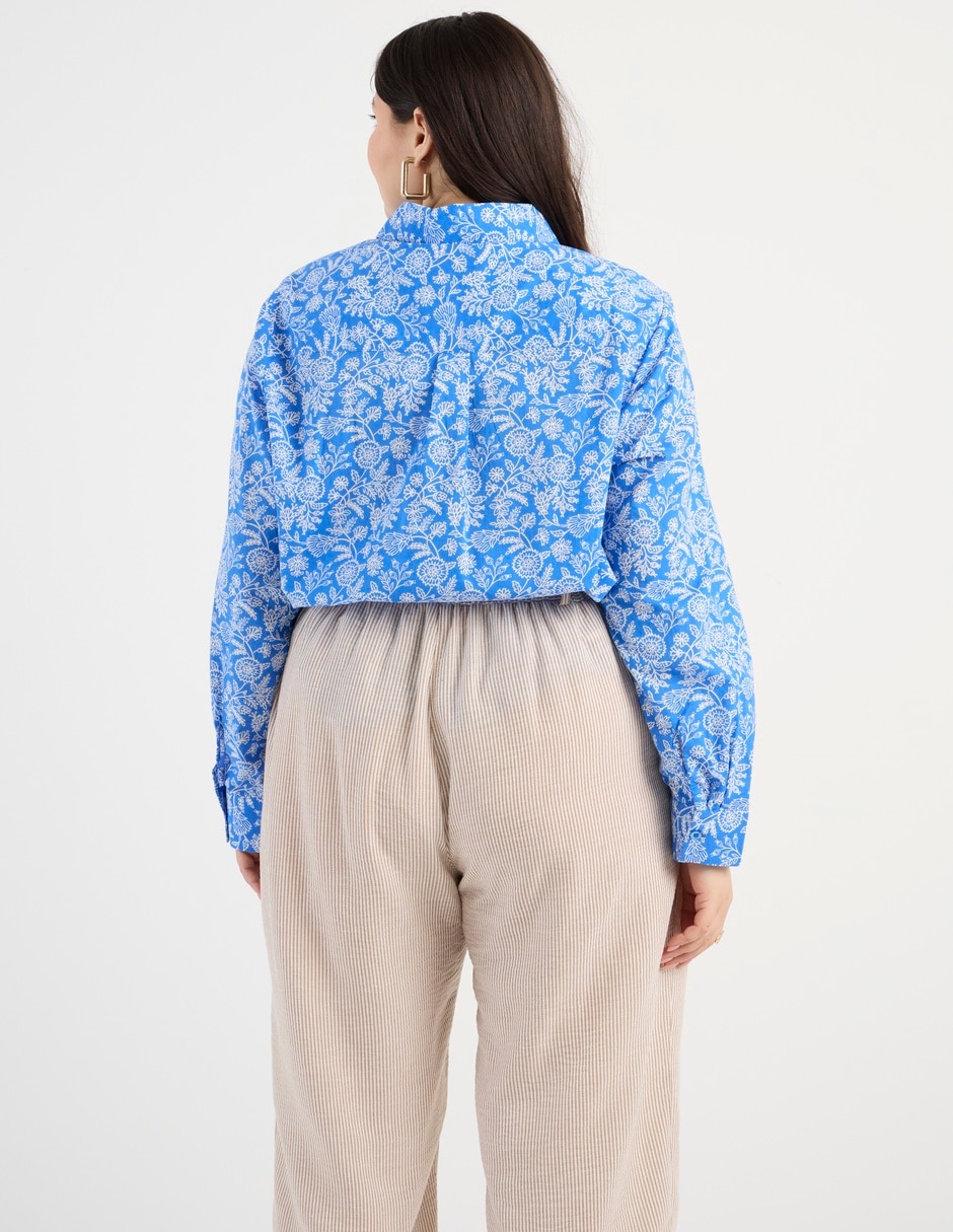 Blusa camisera Weekend Plus manga larga para mujer
