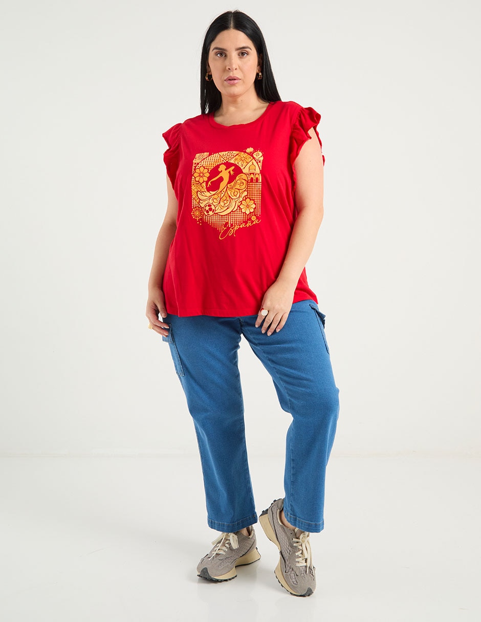 Playera manga corta cuello redondo para mujer 2