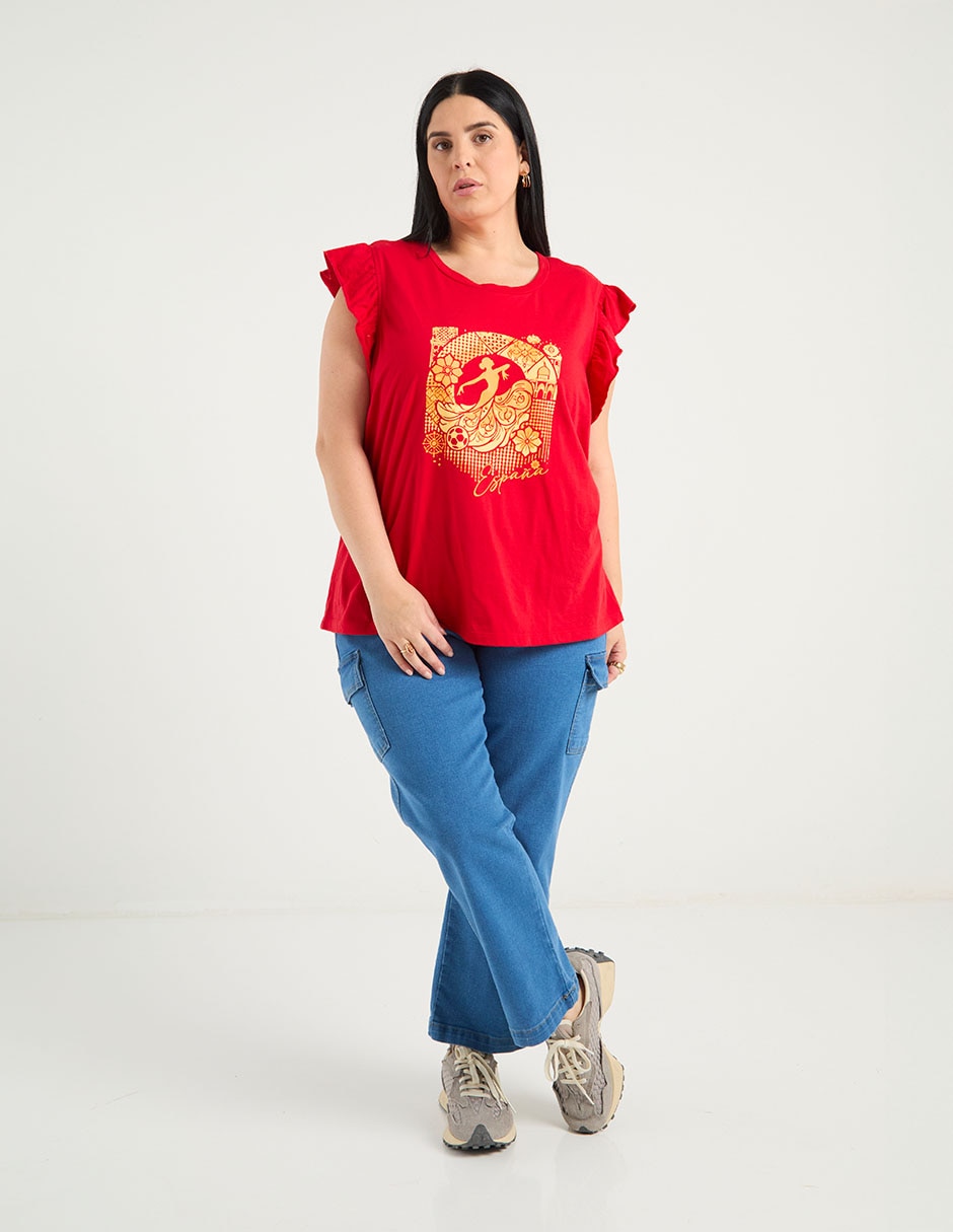 Playera manga corta cuello redondo para mujer 3