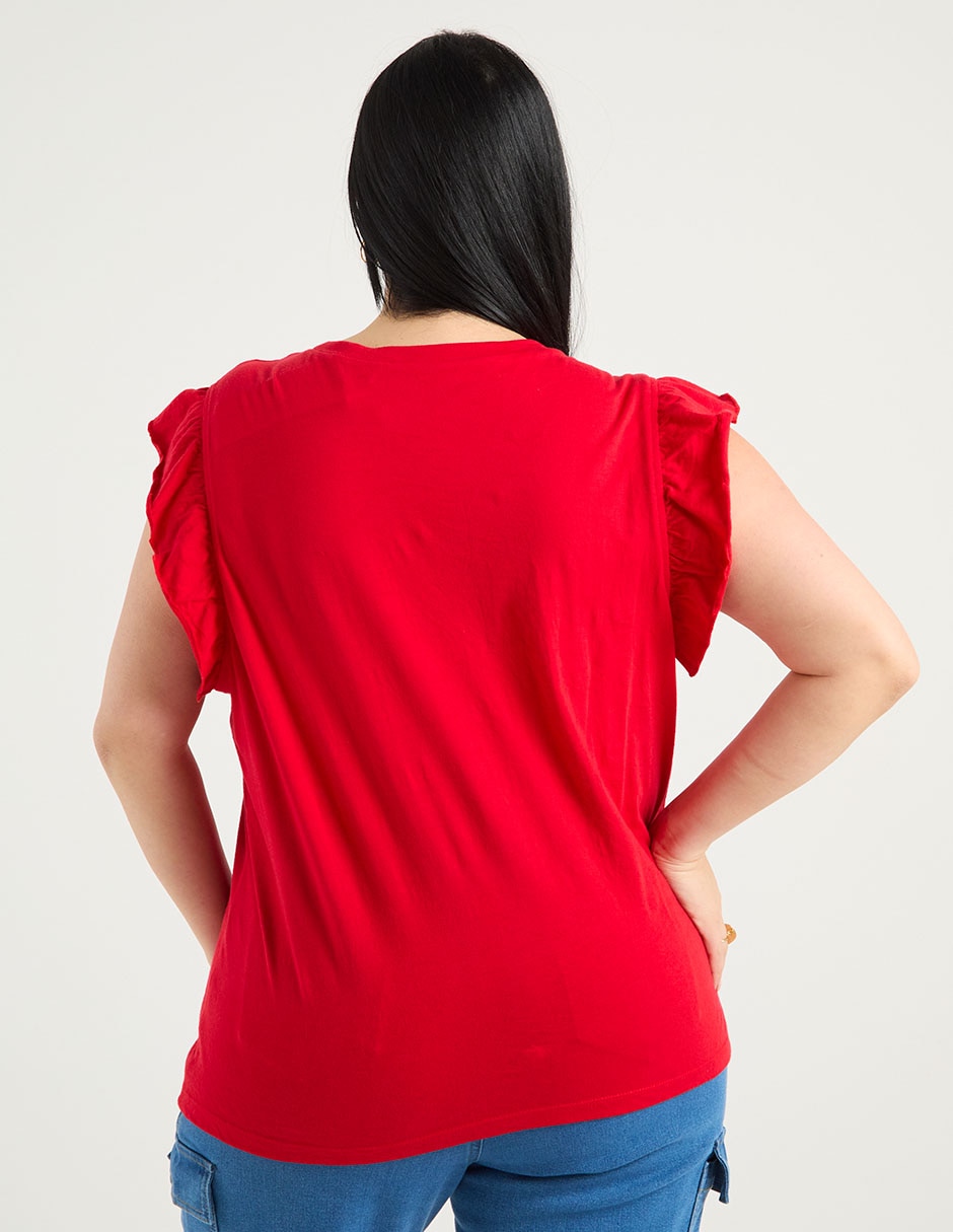 Playera manga corta cuello redondo para mujer 6