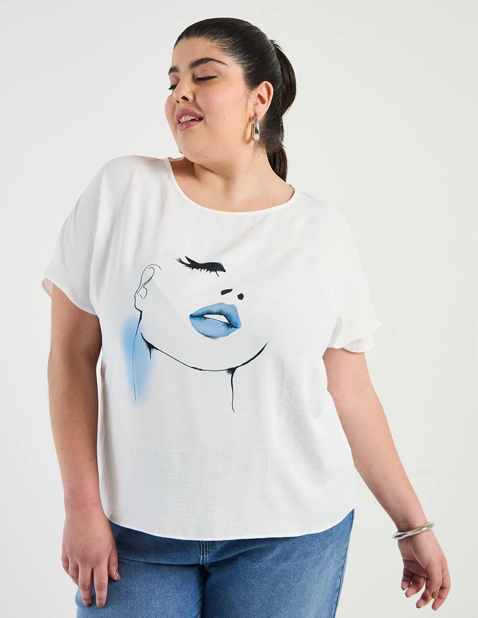 Blusa Contempo Plus manga corta para mujer