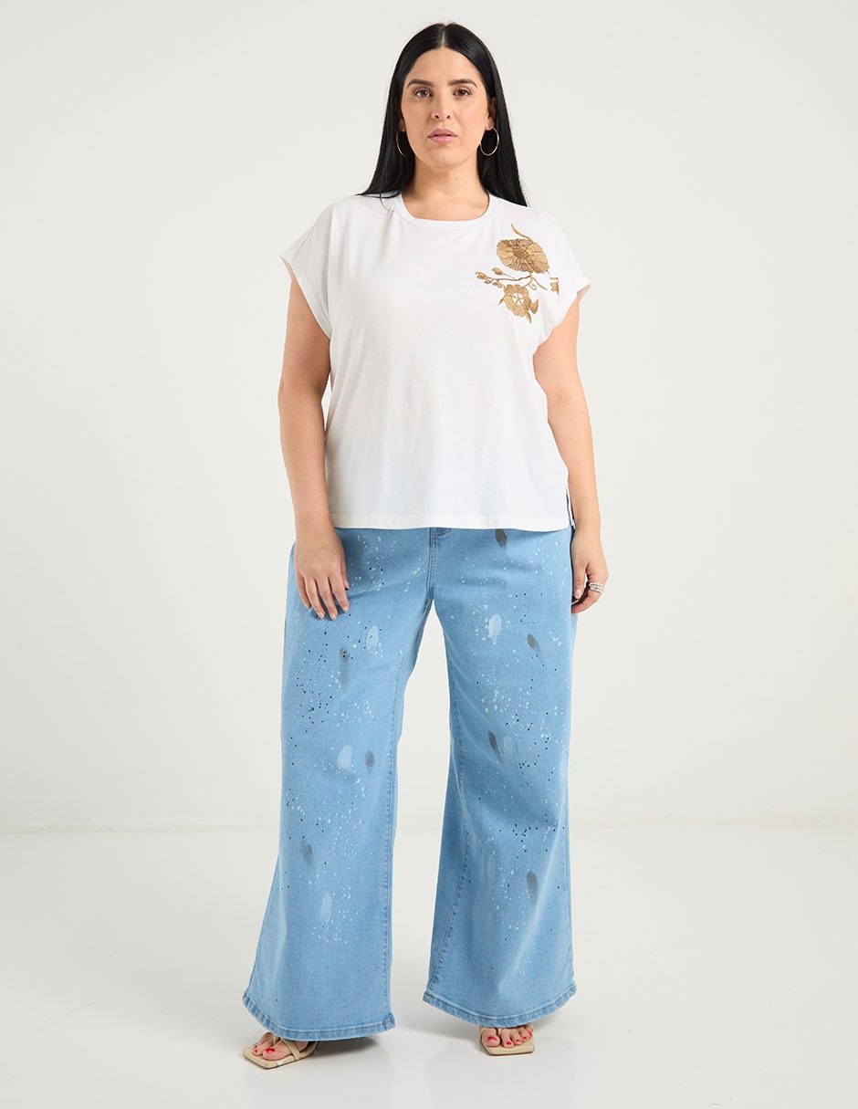 Playera manga corta cuello redondo para mujer 2