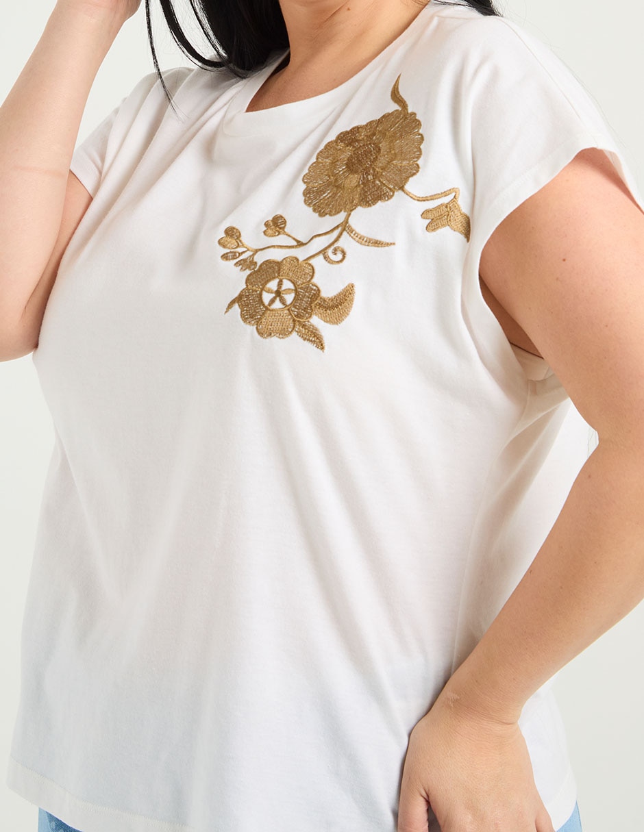 Playera manga corta cuello redondo para mujer 5