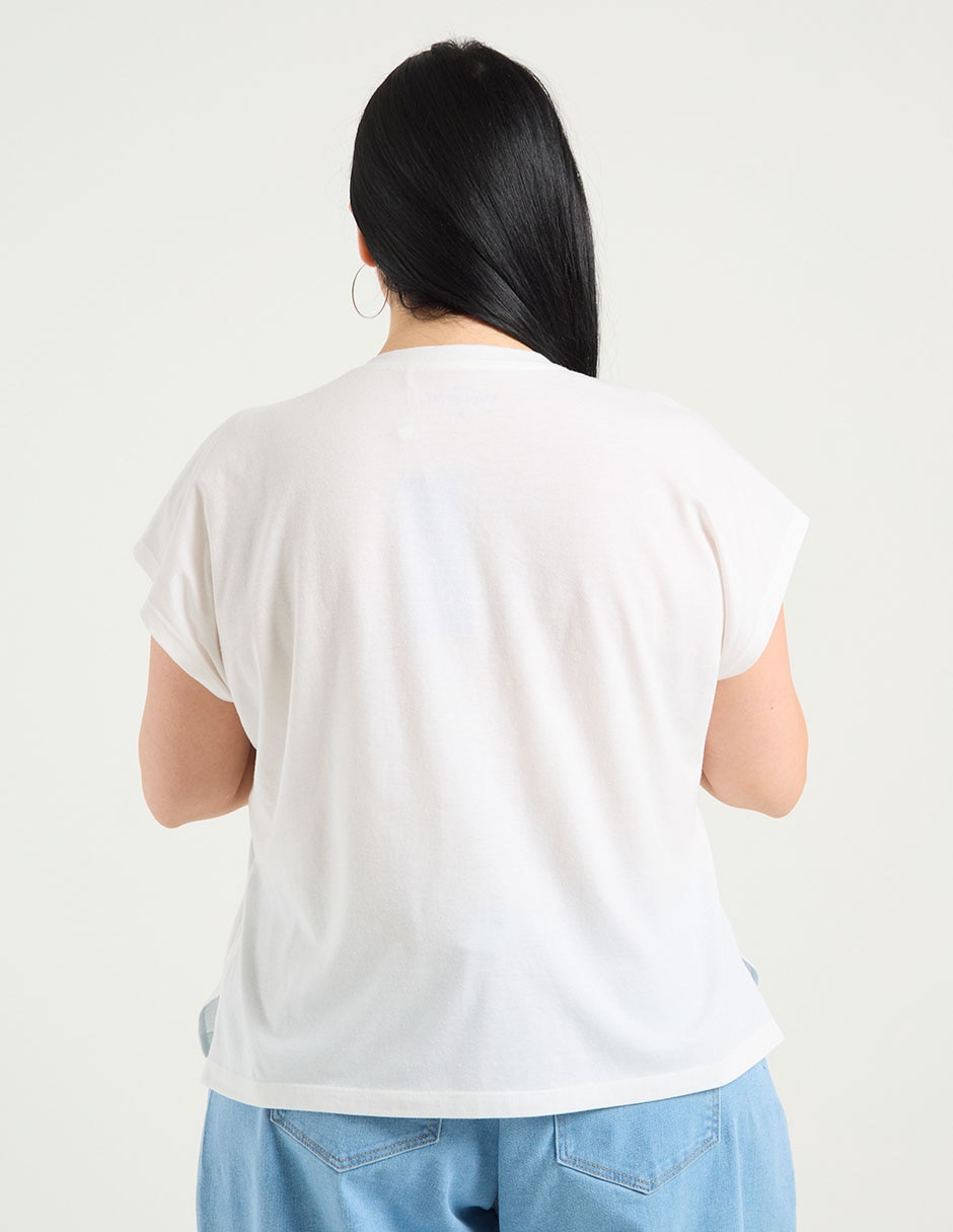 Playera manga corta cuello redondo para mujer 6