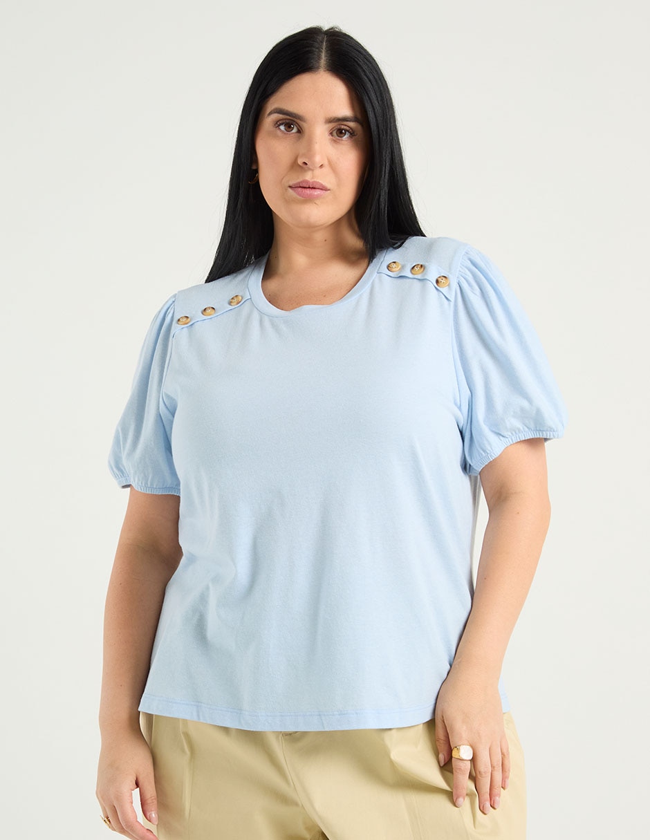 Playera manga corta cuello redondo para mujer