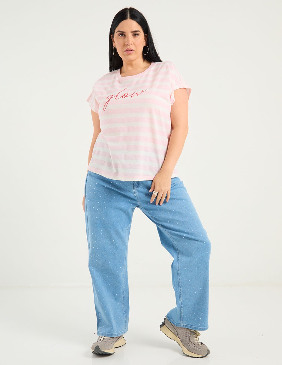 Playera manga corta cuello redondo para mujer 2