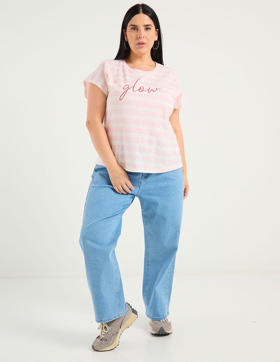 Playera manga corta cuello redondo para mujer 3
