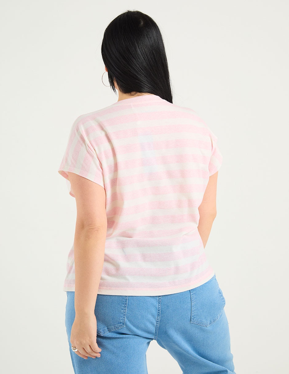 Playera manga corta cuello redondo para mujer 6