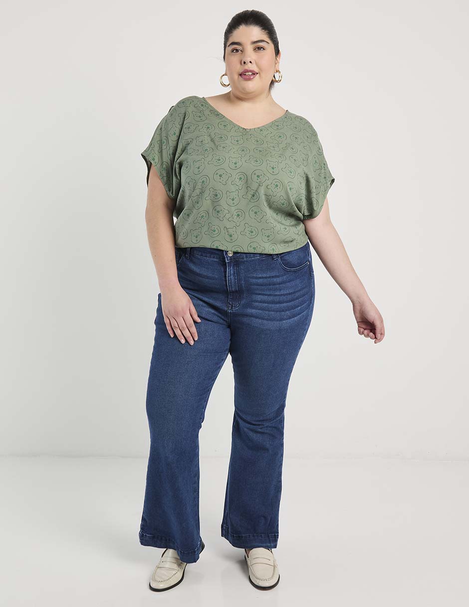 Jeans straight a la cintura para mujer 3