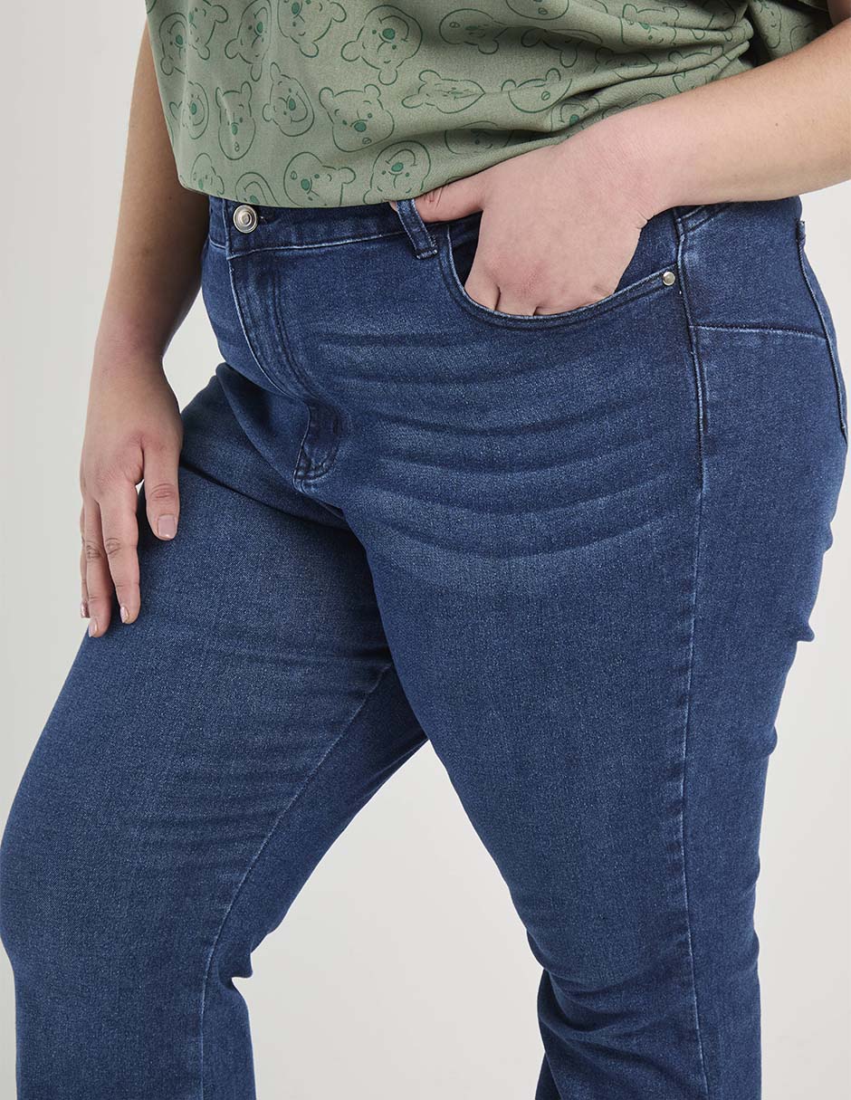 Jeans straight a la cintura para mujer 5