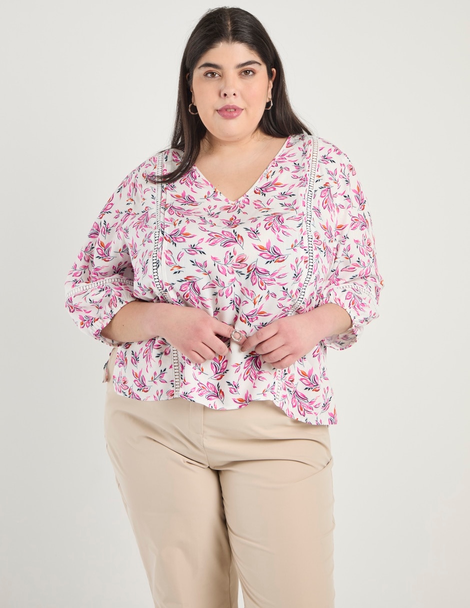 Blusa manga 3/4 para mujer Blusa manga 3/4 para mujer