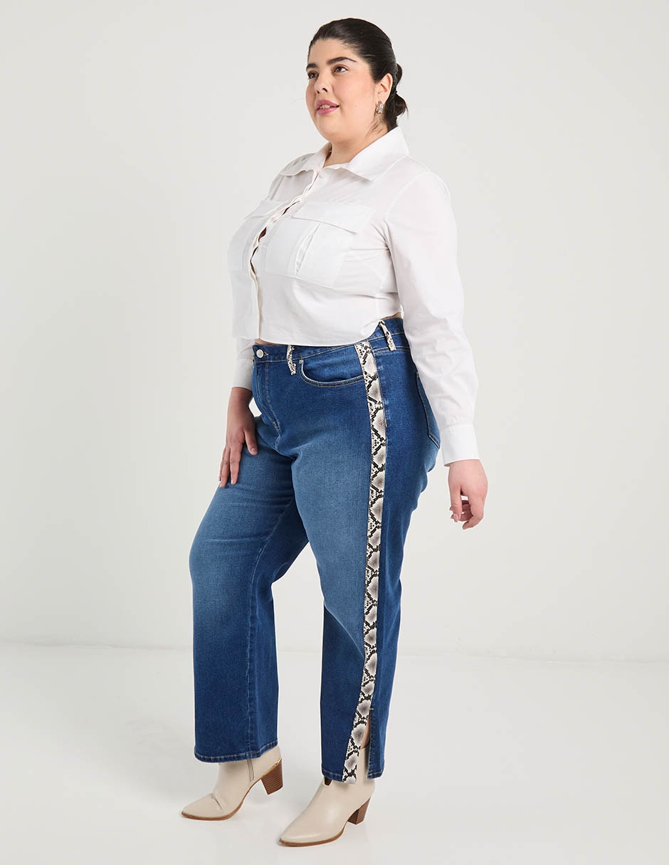 Jeans amplio cintura para mujer 3