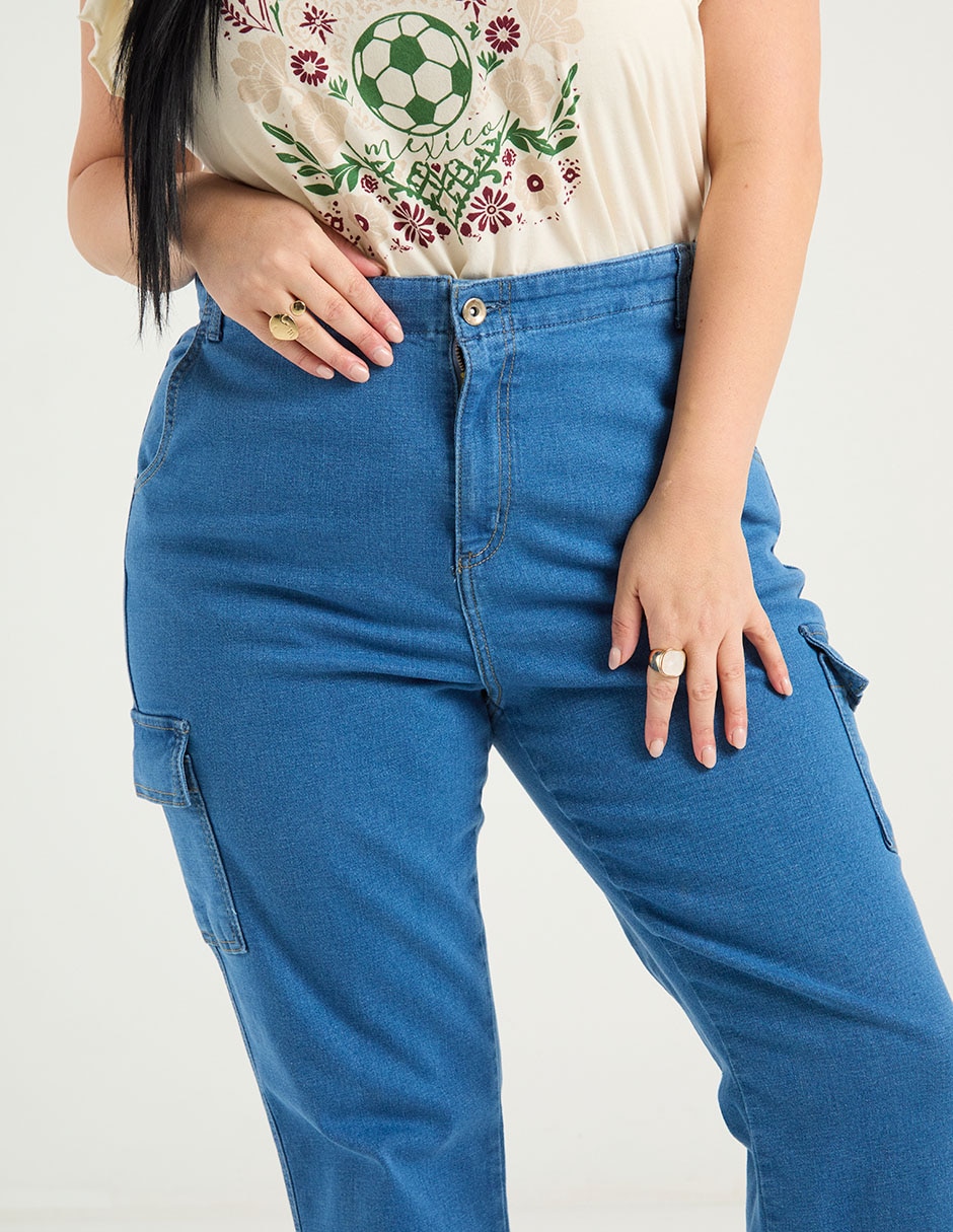 Jeans relaxed straight para mujer 4