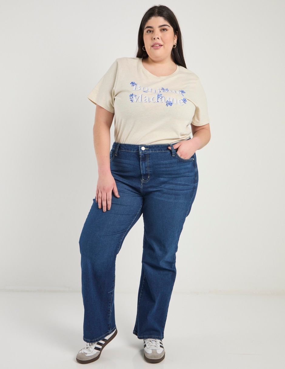 Jeans straight a la cintura para mujer 3