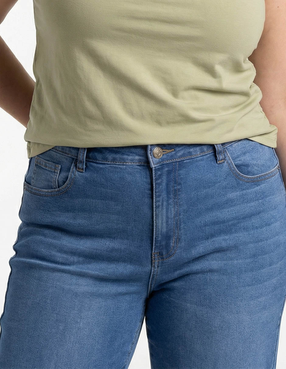 Jeans straight cintura media para mujer 4