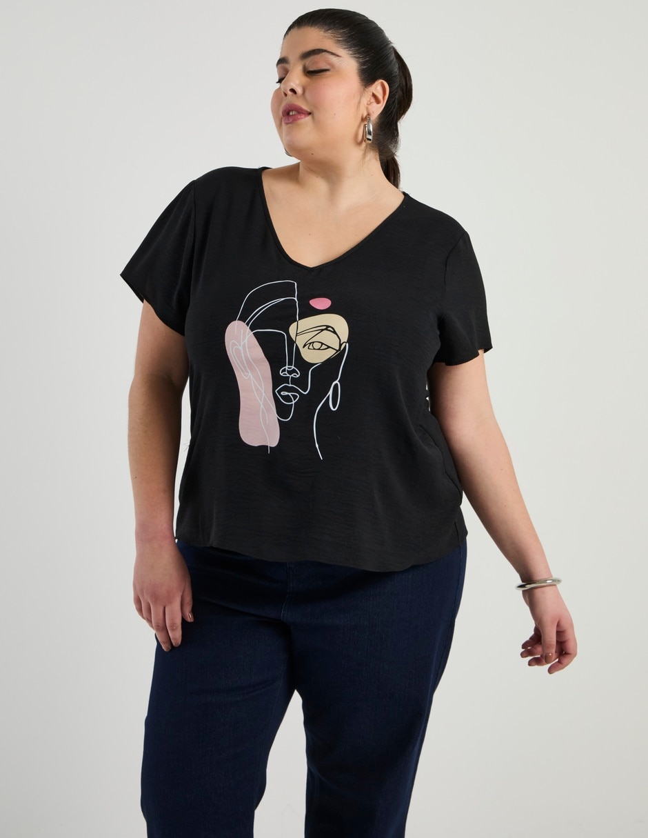 Blusa manga corta para mujer