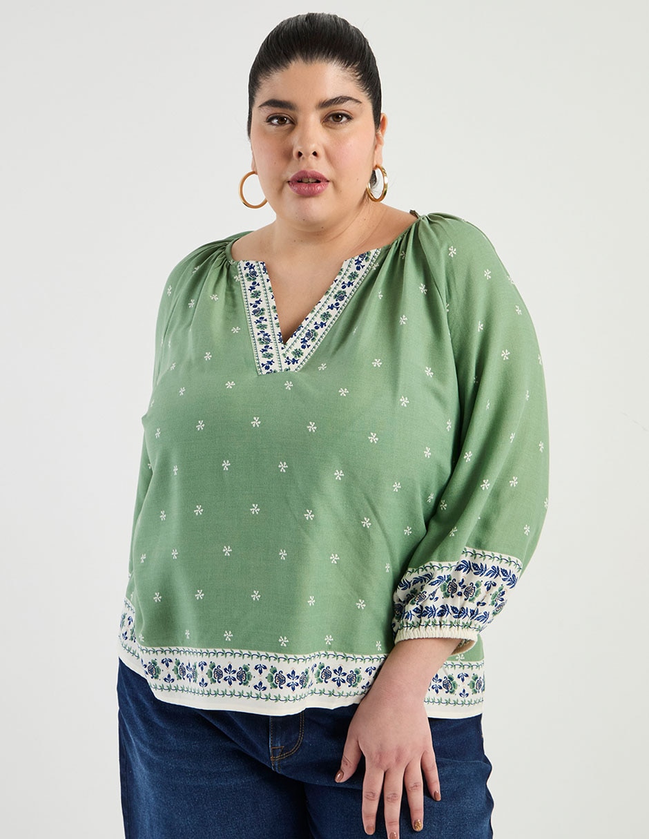 Blusa manga larga para mujer