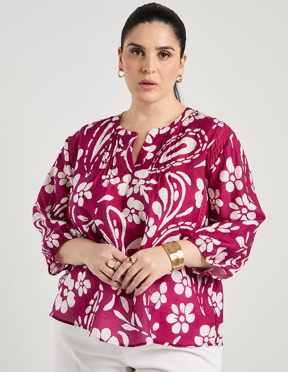 Blusa manga 3/4 para mujer Blusa manga 3/4 para mujer