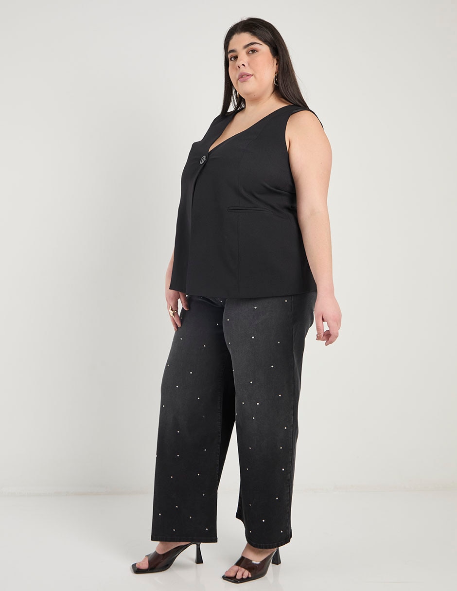 Jeans amplio cintura para mujer 3