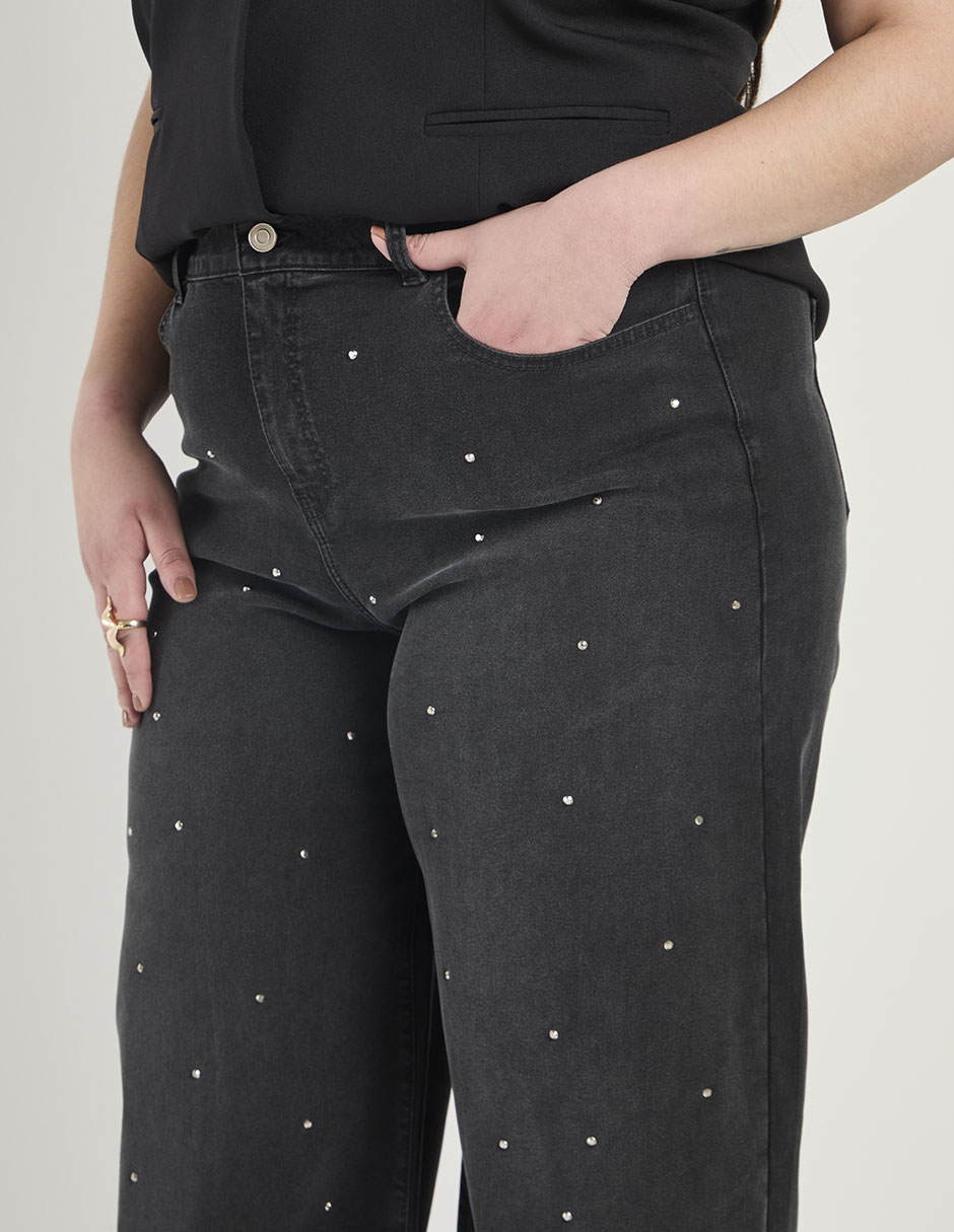 Jeans amplio cintura para mujer 4