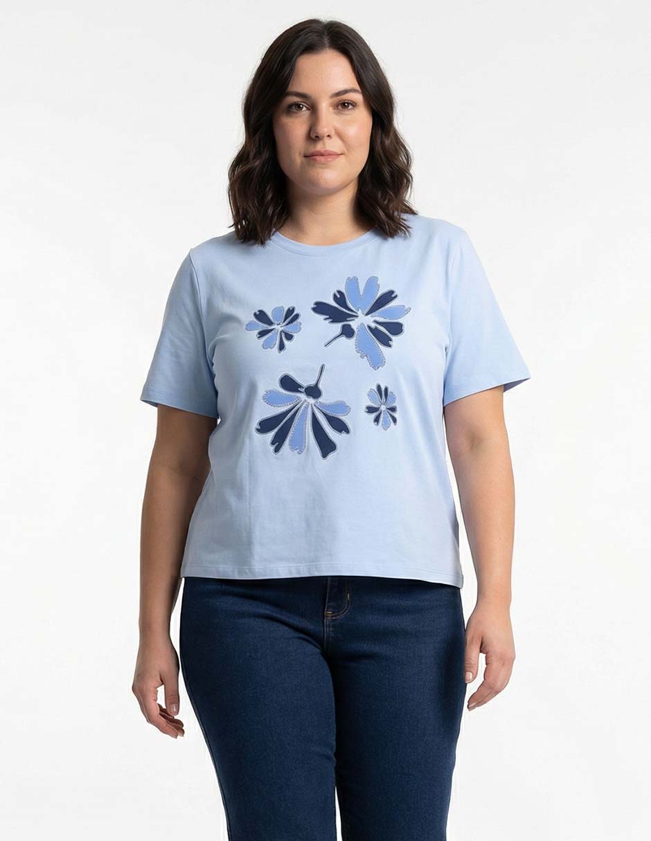 Playera manga corta cuello redondo para mujer Playera manga corta cuello redondo para mujer
