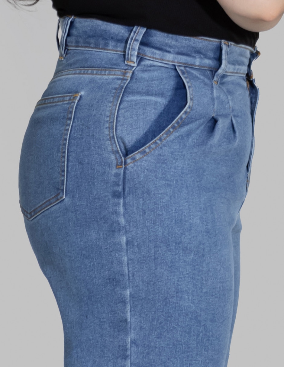 Jeans straight cintura alta para mujer 4