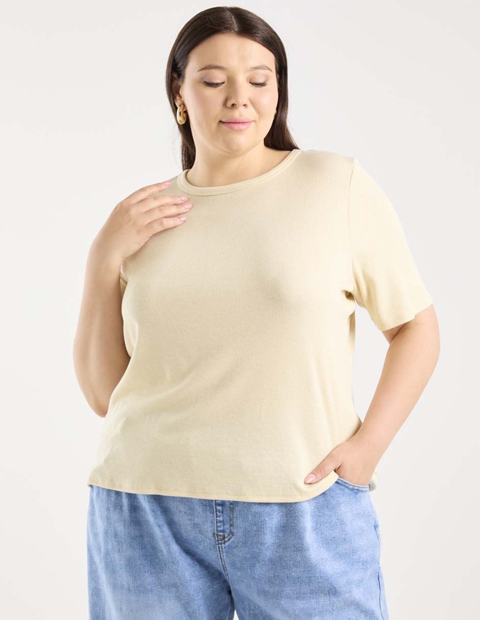 Playera manga corta cuello redondo para mujer 2