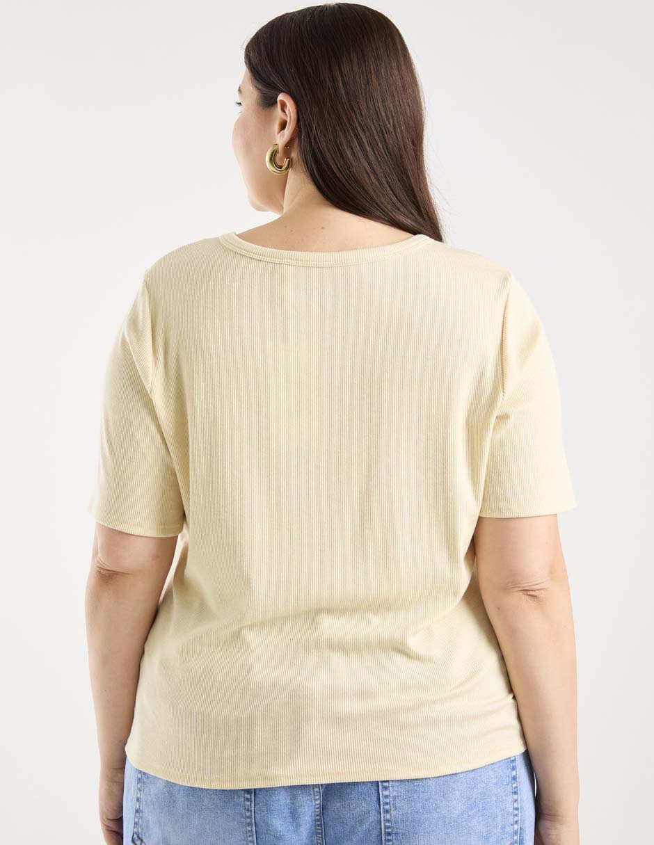 Playera manga corta cuello redondo para mujer 6