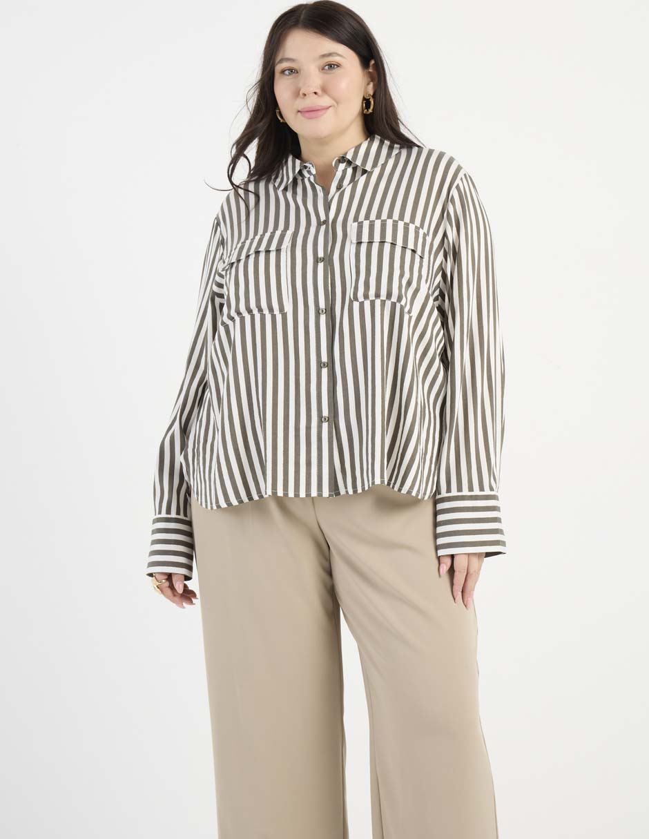 Blusa camisera manga larga para mujer 2