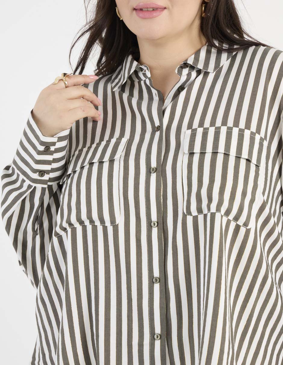 Blusa camisera manga larga para mujer 5
