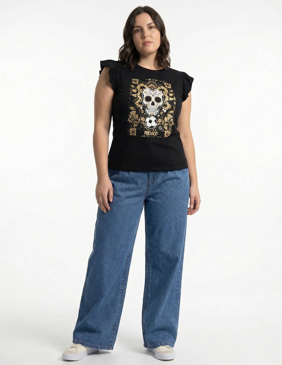 Playera manga corta cuello redondo para mujer 3