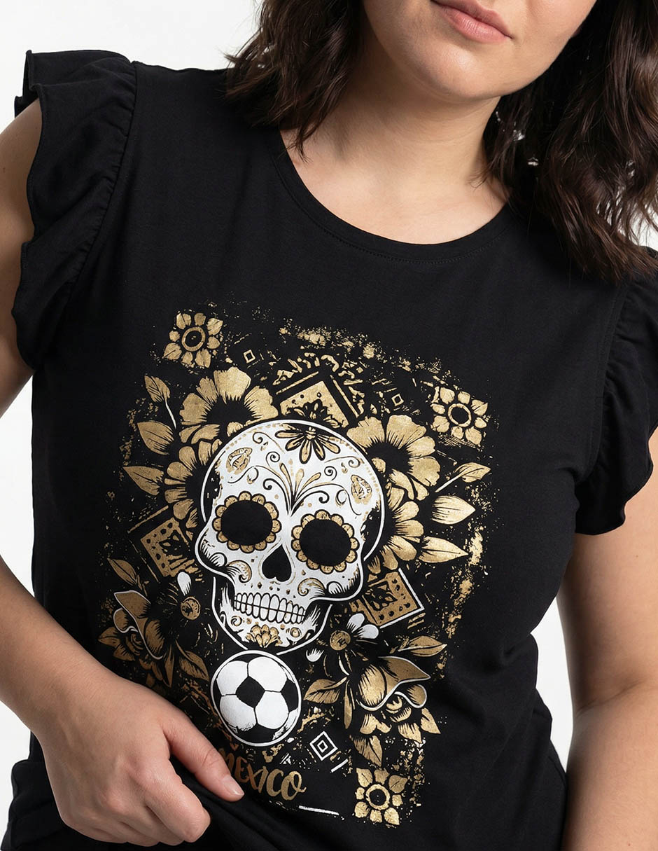 Playera manga corta cuello redondo para mujer 4
