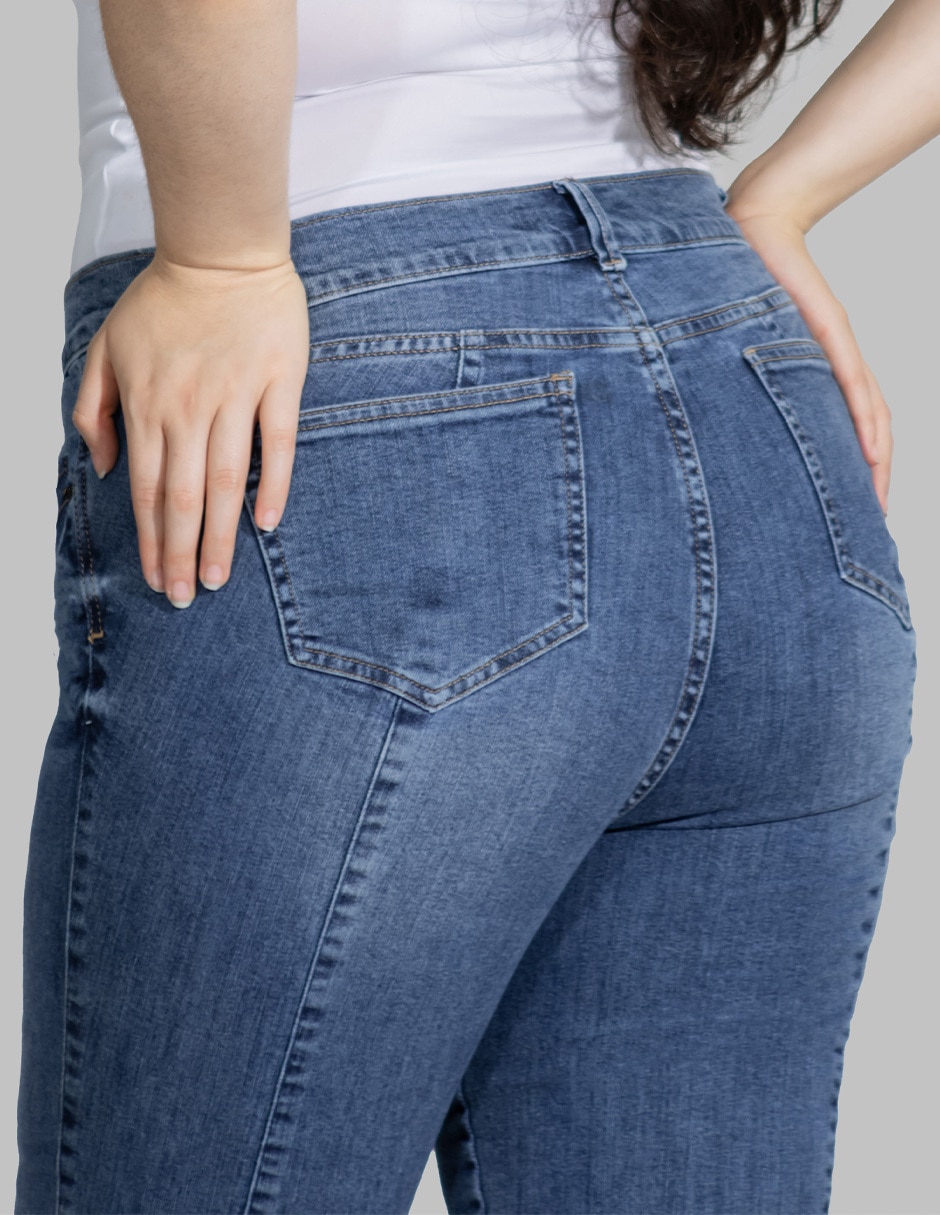 Jeans bota cintura alta para mujer 5
