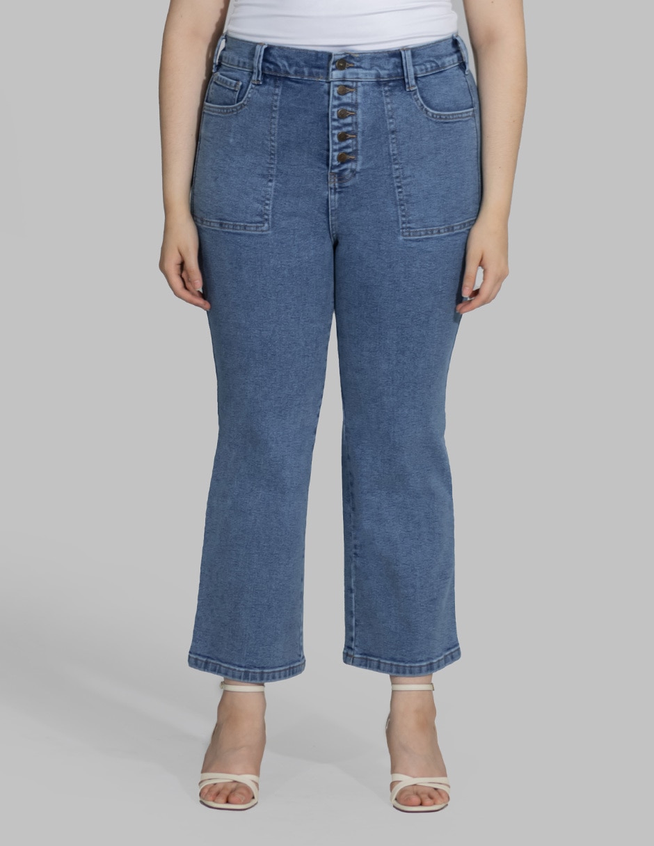 Jeans straight a la cintura para mujer Jeans straight a la cintura para mujer