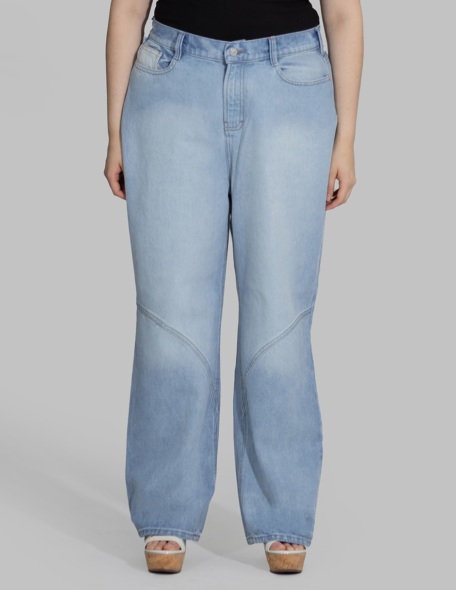 Jeans wide leg cintura alta para mujer