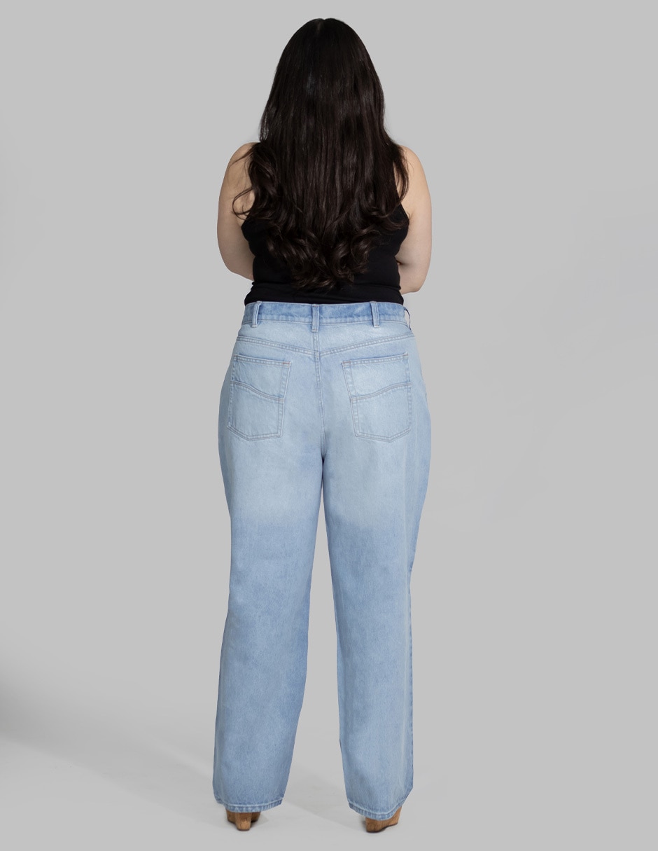 Jeans wide leg cintura alta para mujer 2