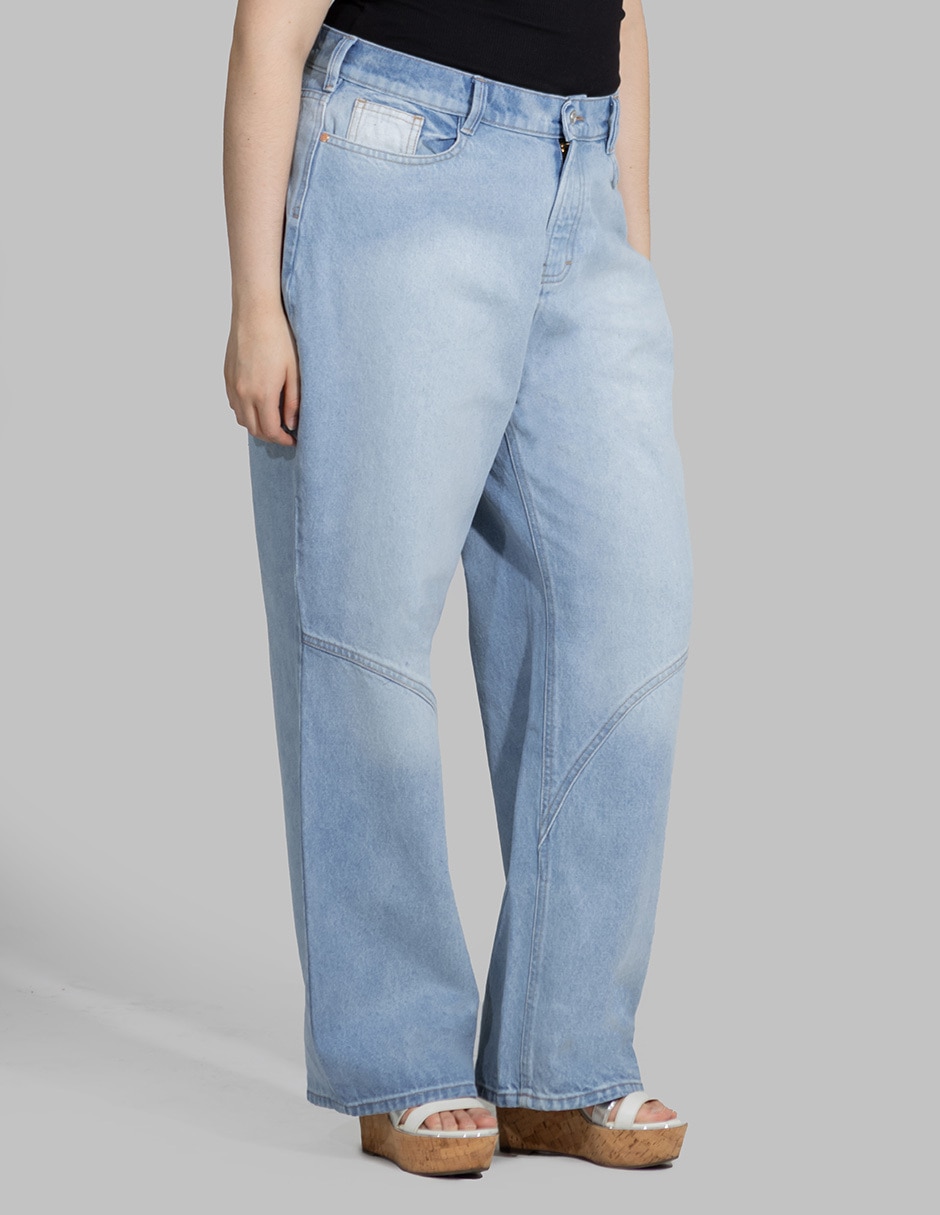 Jeans wide leg cintura alta para mujer 4