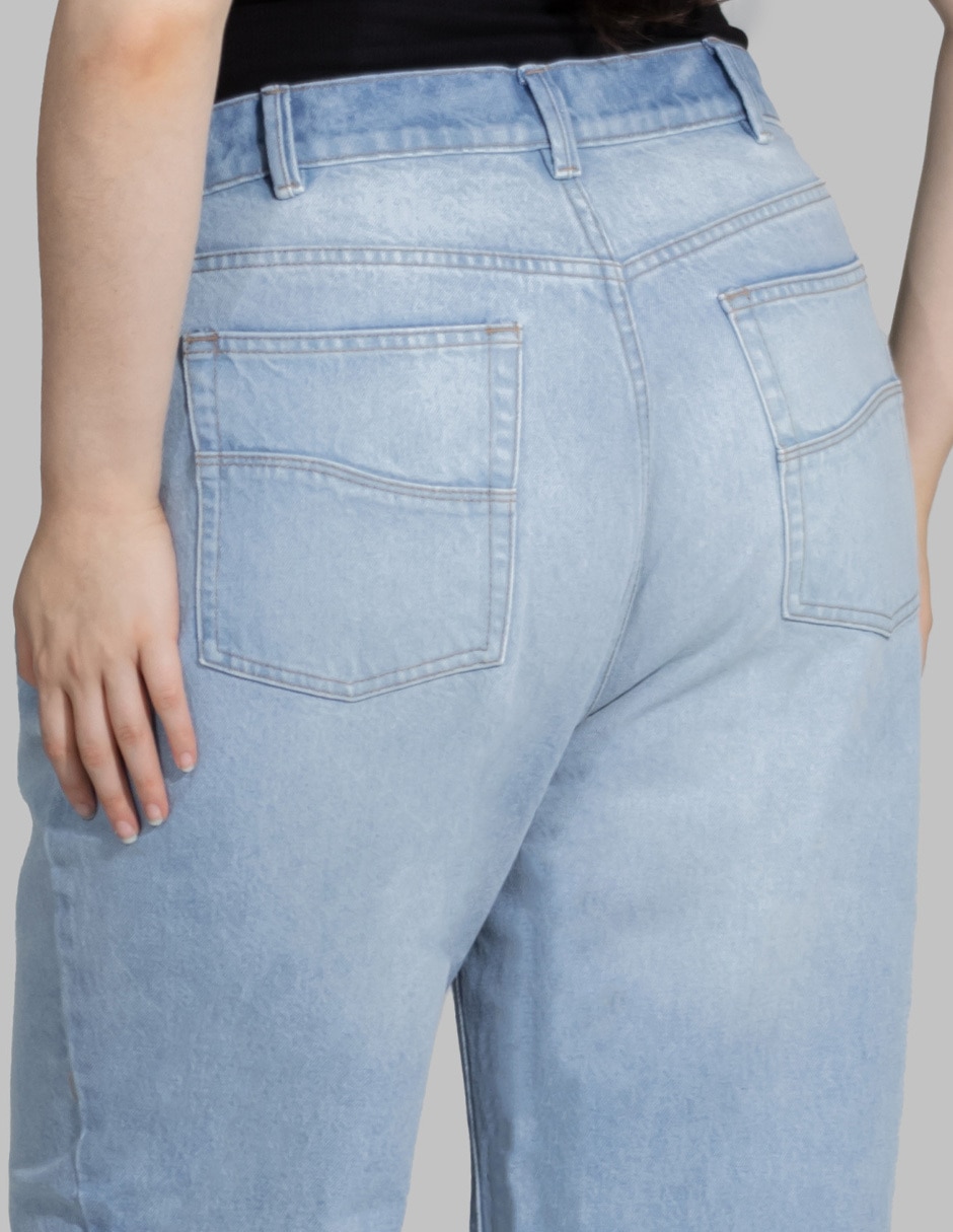 Jeans wide leg cintura alta para mujer 5