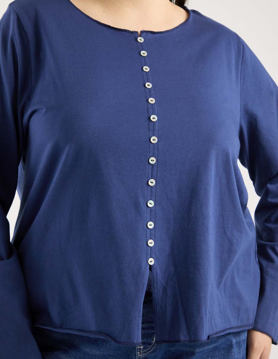 Playera manga larga cuello redondo para mujer 4